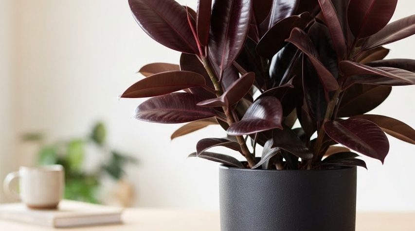 Rubber Plant Burgundy — detail view